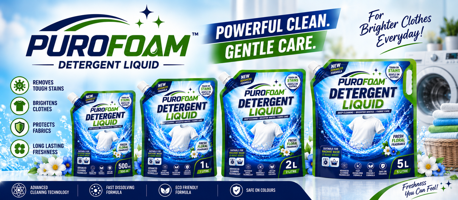 PuroFoam Detergent Liquid pack range